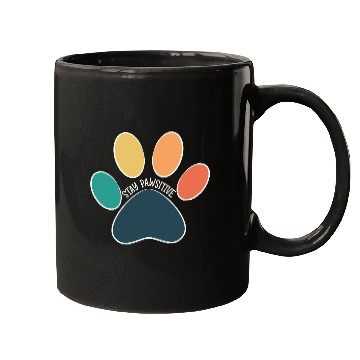 Discover Paw Print Stay Pawsitive Vintage White Text Mugs