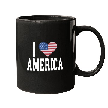 Discover US Flag Proud American I Heart America, I Love Mugs