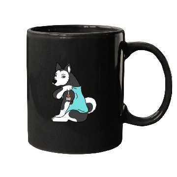 Discover I Love Dad Husky Mugs