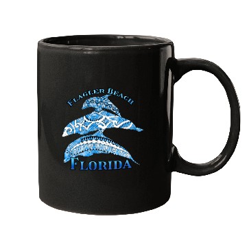 Discover Flagler Beach Florida Vacation Tribal Dolphins Mugs