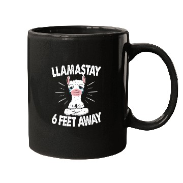 Discover Llamastay 6 Feet Away Cute Llama Social Distancing Mugs
