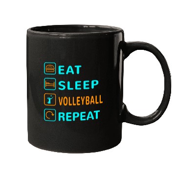 Discover Eat. Sleep. Volleyball. Repeat Design Mugs