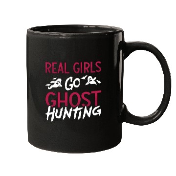 Discover Ghost Hunter Spooky Real Girls Go Ghost Hunting Mugs