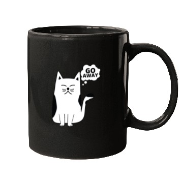 Discover Go Away Angry Cat Mugs