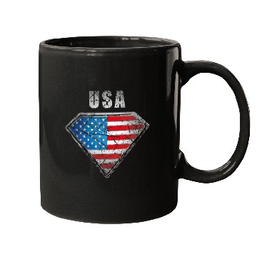 Discover USA superhero flag legend vintage crest Mugs