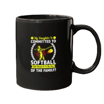 Discover Softball Player Mom/dad My Daughter Is Committed Mugs