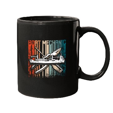 Discover Retro Vintage boat mechanic Mugs