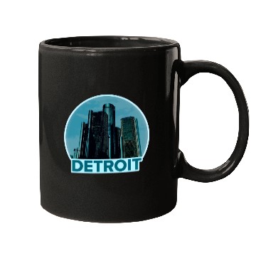 Discover Detroit Michigan Skyline Mugs