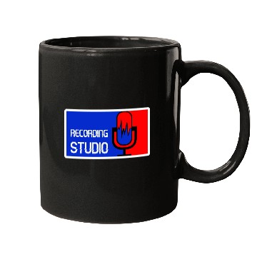 Discover Recording Studio Logo Microphone Mugs