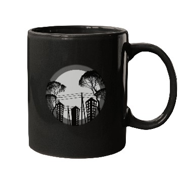 Discover Black Tree Building Mugs
