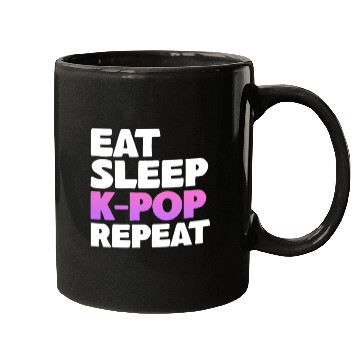 Discover Eat Sleep K-Pop Repeat Mugs