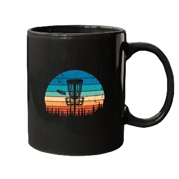 Discover Vintage Disc Golf Retro Distressed Sunset Mugs