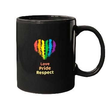 Discover Love Pride Respect. Rainbow Heart For Oslo Mugs