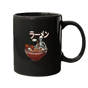 Discover skeleton relaxing bowl ramen Mugs