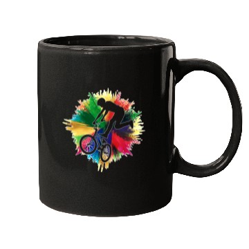 Discover Colorful Splash BMX Freestyle Bike Stunts Mugs