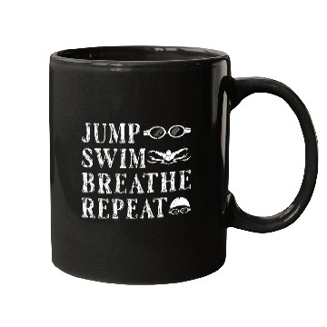 Discover Jump Swim Breathe Repeat Swimming Swimmer Mugs