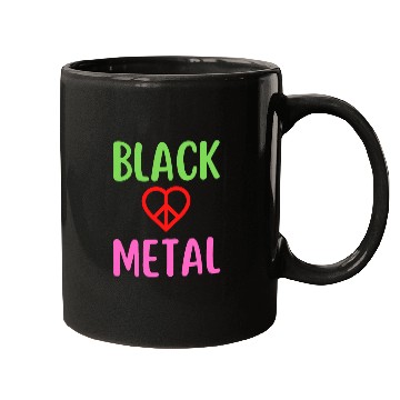 Discover Black Metal Peace Love Symbol Mugs