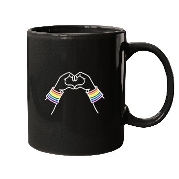 Discover LGBT pride rainbow heart Mugs