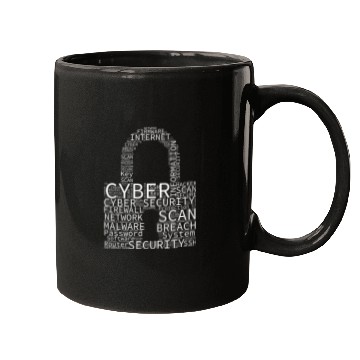 Discover Cyber Security Wordcloud Padlock Mugs