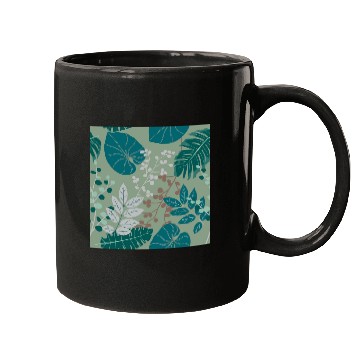 Discover Tropical Leaves - Earthy Colors Mugs