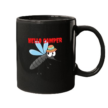 Discover Hello camper | Cute mosquito with a colorful hat Mugs