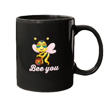 Discover Cute Bee LGBT Gay Lesbian Pride Rainbow Honey Mugs