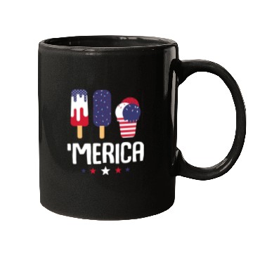 Discover Merica Ice Cream Lover Popsicles US Flag Mugs