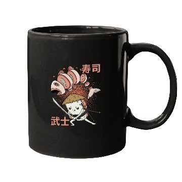 Discover Funny Retro Sushi Samurai Sushi Warrior Ninja Move Mugs