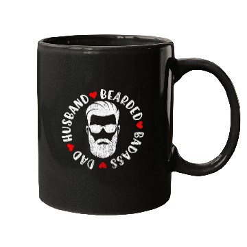 Discover Dad Husband Bearded Badass Mugs
