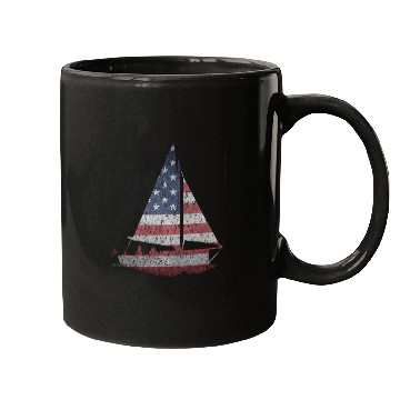 Discover Distressed Stars Stripes Sailboat Sailing Adventur Mugs