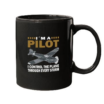 Discover Pilot control through every storm airplane flying Mugs