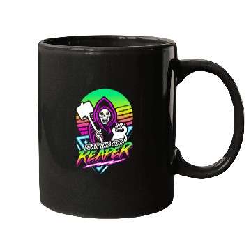 Discover Fear The Gym Reaper Fitness Retro Neon Synthwave Mugs