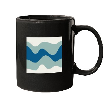 Discover Ocean Waves Pattern - Blue and White Mugs