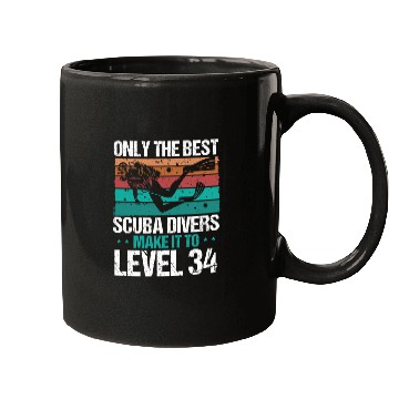Discover 34 Scuba Diving Level 34 Year Diver Snorkeling Mugs