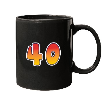 Discover Number 40 Red - Orange Design Mugs