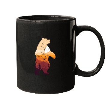 Discover Mountain Silhouette Bear Wilderness Camping Mugs
