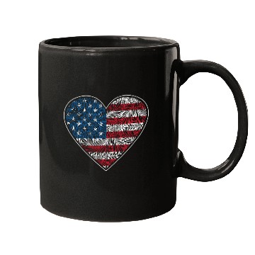 Discover US Patriotic Heart with US FLAG 4th of july Mugs