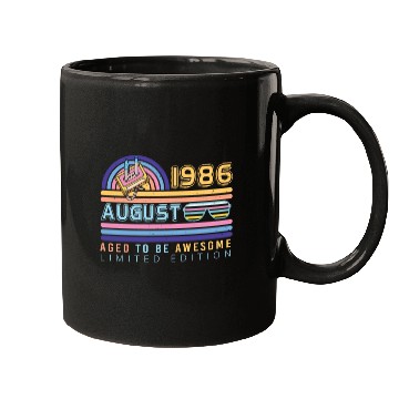 Discover Birthday Greeting August 1986 Mugs