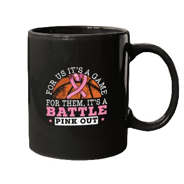 Discover For Us It's A Game For Them It's A Battle Pink Out Mugs