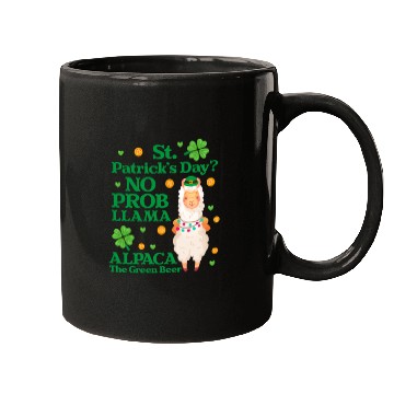 Discover St. Patrick's Day? No Prob Llama Alpaca Green Beer Mugs