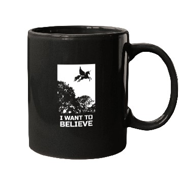Discover Unicorn I Want To Believe UAP Outfit Alien Ufo Mugs