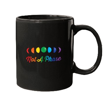 Discover LGBT Not A Phase Funny Rainbow Moon Phase Gift Mugs