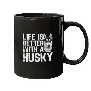 Discover LIFE IS BETTER WITH A HUSKY Mugs