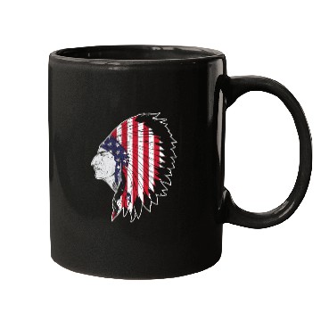 Discover US Flag Native American Chief Traditional Indian Mugs