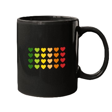 Discover Hearts - Autumn Gradient, Green to Red Mugs