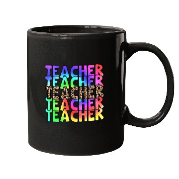 Discover Teacher, colorful. Leopard Mugs
