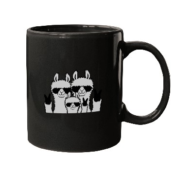 Discover Peace family llama parents Mugs