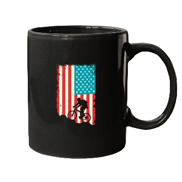 Discover mountain biking american flag Mugs