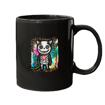 Discover Halloween Zombie Skeleton Cat Tie Dye Mugs