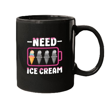 Discover Ice Cream Battery Cone Need Ice Mugs